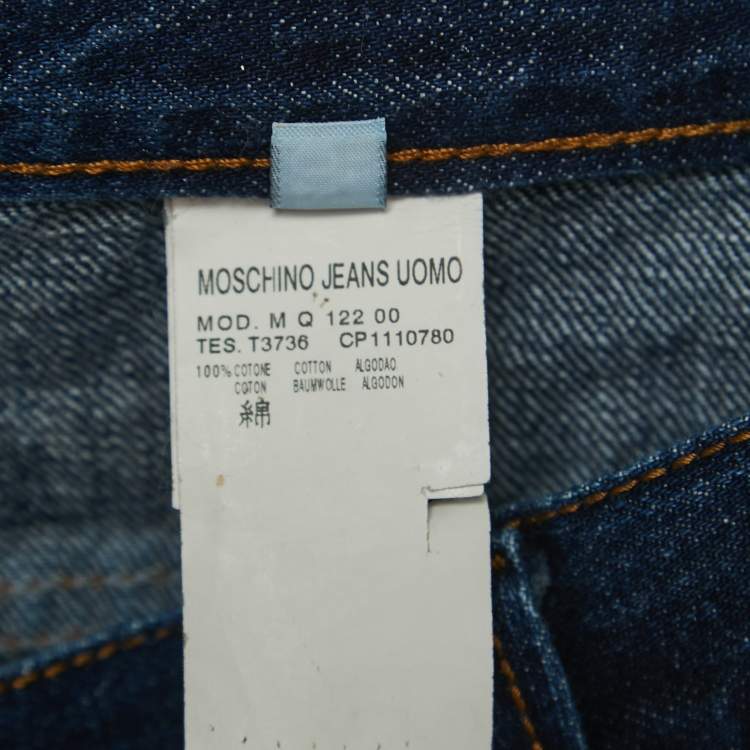 Pre Owned Moschino Jeans Blue Washed Denim Jeans 3XL Waist 38"