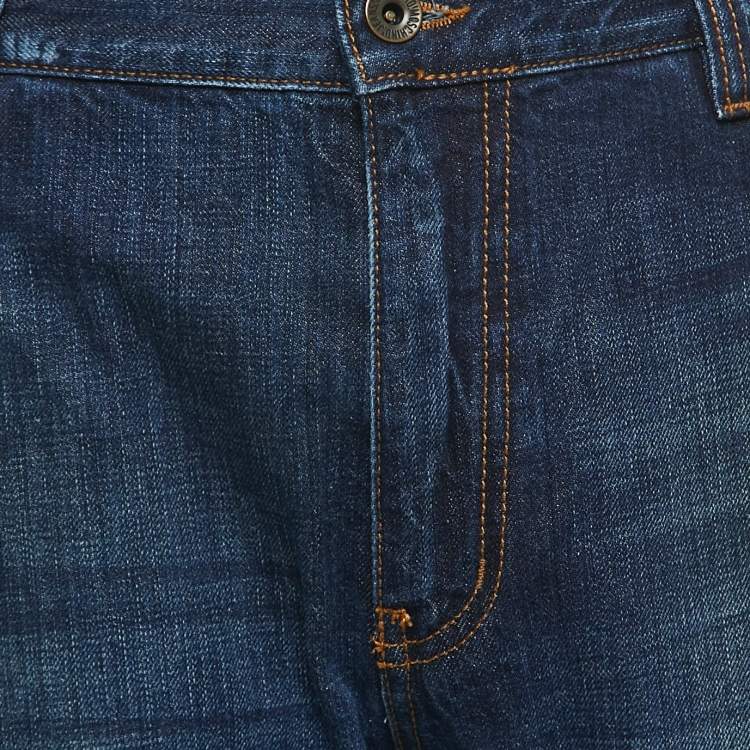 Pre Owned Moschino Jeans Blue Washed Denim Jeans 3XL Waist 38"