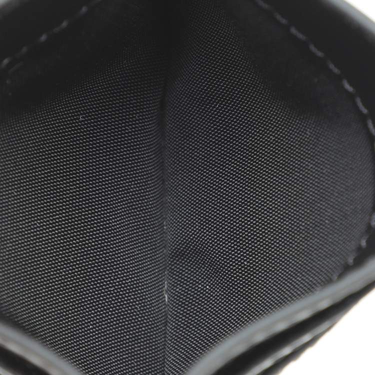 Pre Owned Moschino Grey Leather Logo Print Card Holder