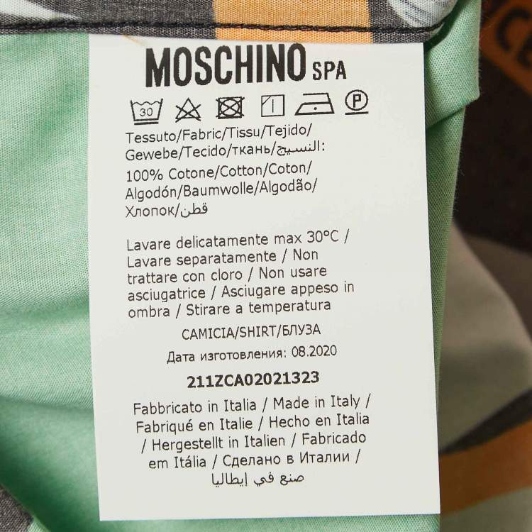 Pre Owned Moschino X Place Multicolor Printed Cotton Shirt M