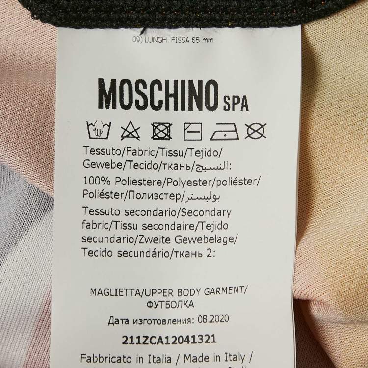 Pre Owned Moschino Palace Brown Printed Jersey T-Shirt L