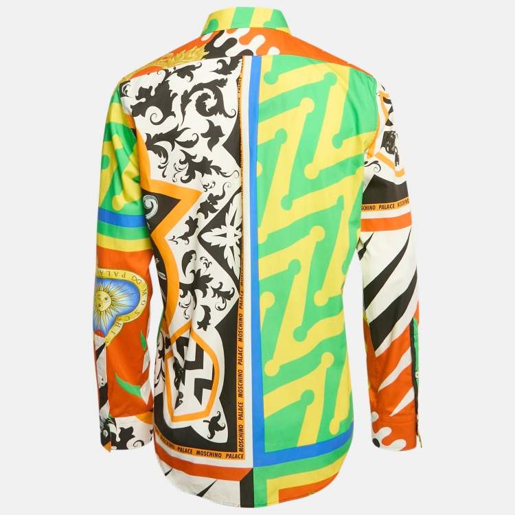 Pre Owned Moschino X Place Multicolor Printed Cotton Shirt M