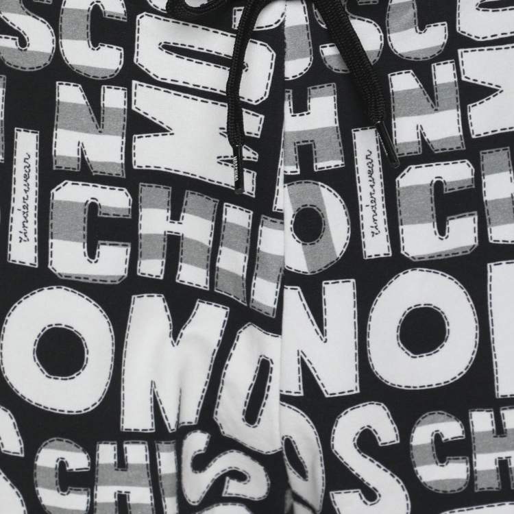 Pre Owned Moschino Underwear Multicolor Logo Printed Jersey Shorts M