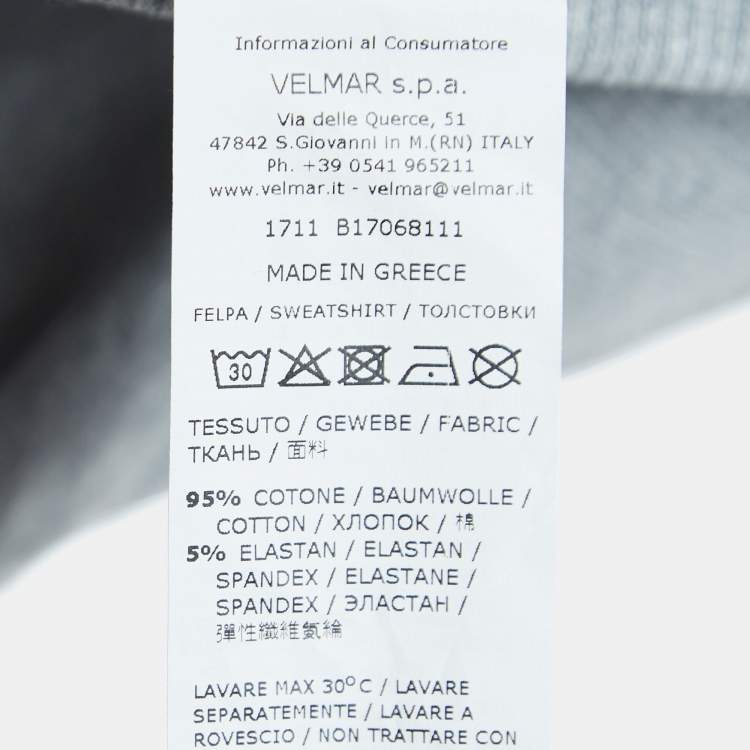Pre Owned Moschino Underwear Grey Cotton Logo Tape Detail Crew Neck Sweatshirt S