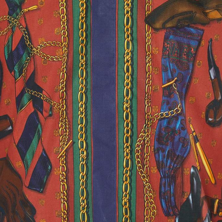 Pre Owned Moschino Multicolor Printed Cotton Shirt M