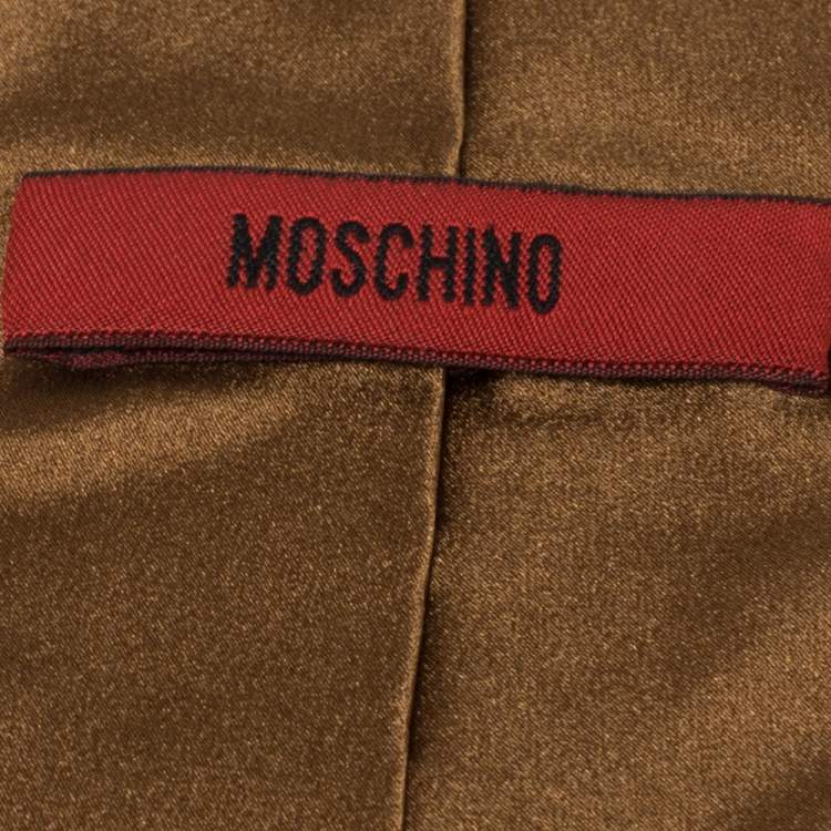 Pre Owned Moschino Brown Silk Satin Tie