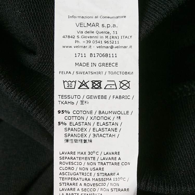 Pre Owned Moschino Underwear Black Cotton Logo Tape Detail Crew Neck Sweatshirt L