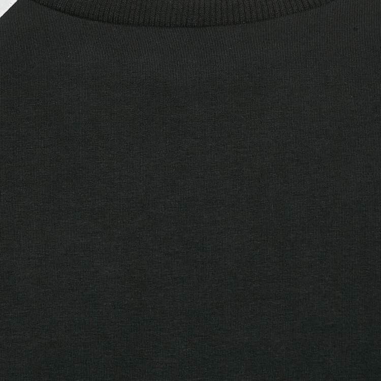 Pre Owned Moschino Underwear Black Cotton Logo Tape Detail Crew Neck Sweatshirt L