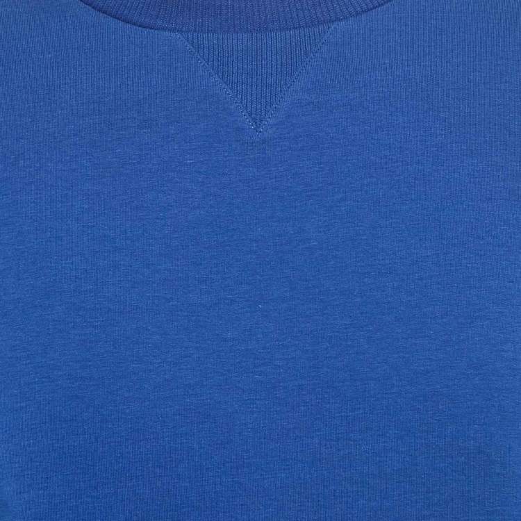 Pre Owned Moschino Underwear Blue Logo Patch Cotton Sweatshirt XS