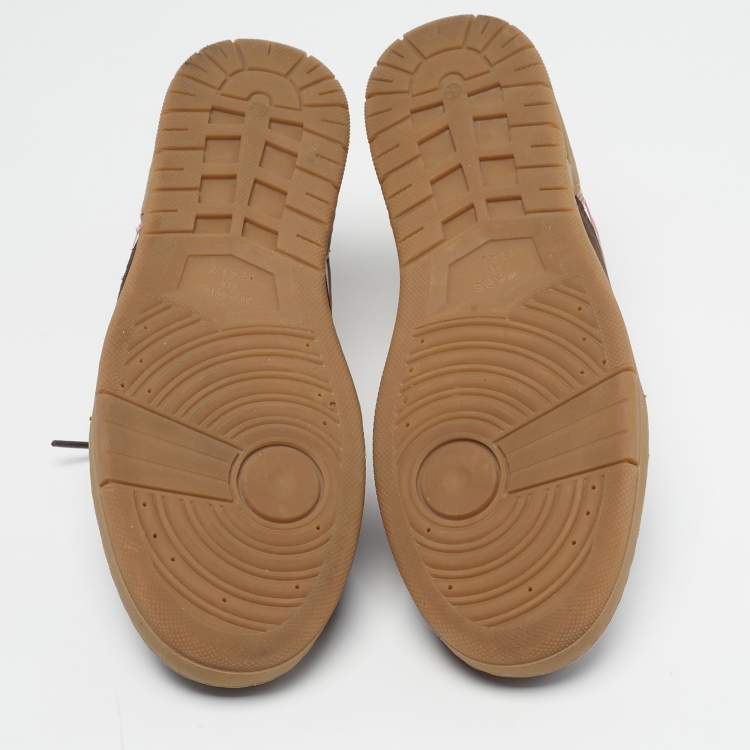 Pre Owned Moschino Panelled Size 42 Multicolor Leather and Suede Lace Up Sneakers