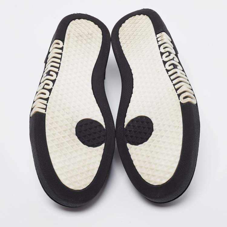 Pre Owned Moschino White Leather Low Top Sneakers Size 44