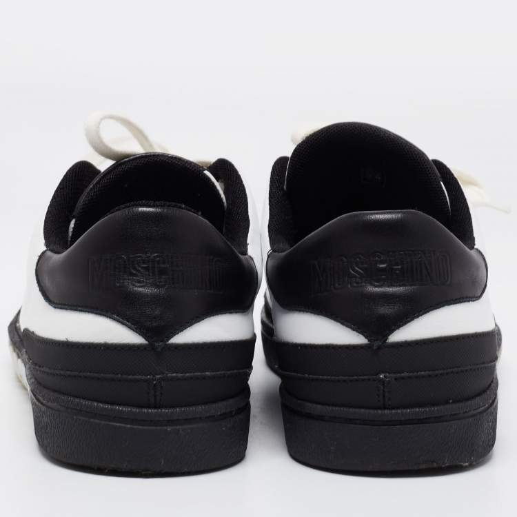 Pre Owned Moschino White Leather Low Top Sneakers Size 44