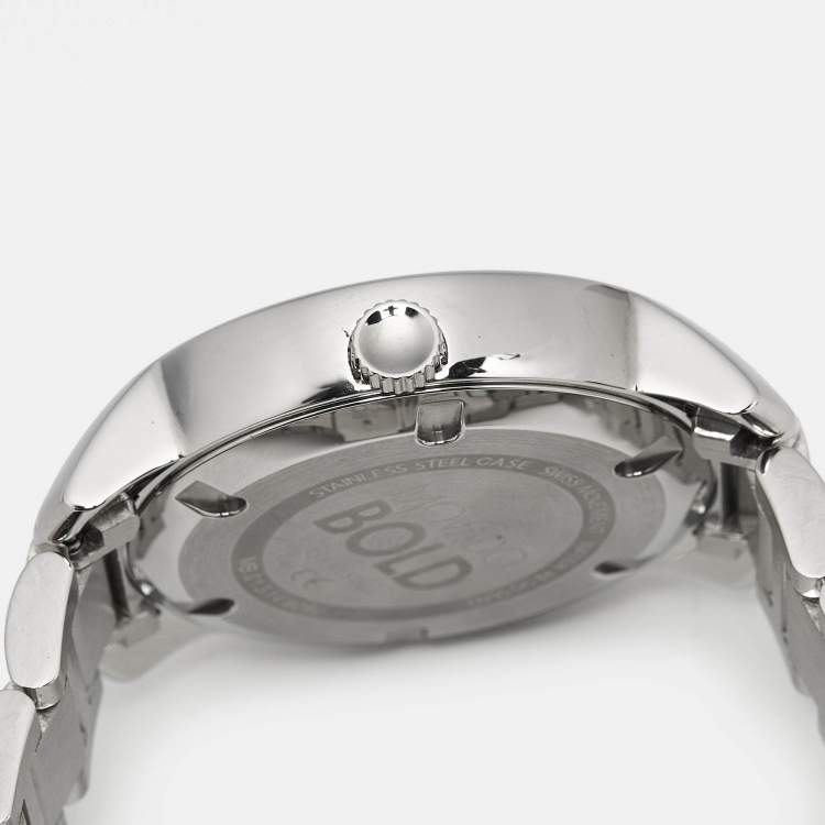 Pre Owned Movado Silver Dial Stainless Steel Bold 3600196 Men's Wristwatch 39 mm