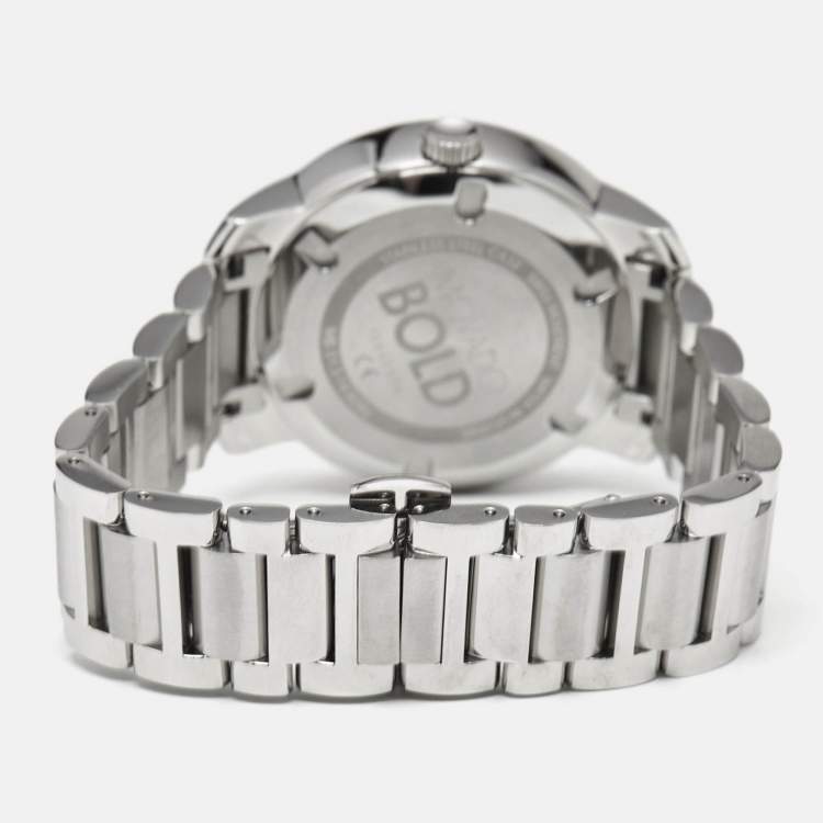 Pre Owned Movado Silver Dial Stainless Steel Bold 3600196 Men's Wristwatch 39 mm