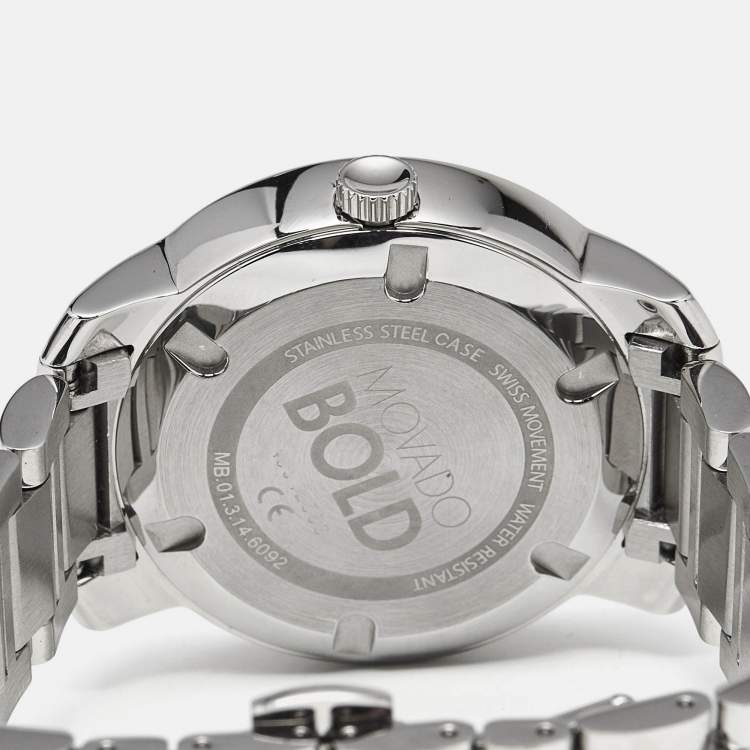 Pre Owned Movado Silver Dial Stainless Steel Bold 3600196 Men's Wristwatch 39 mm