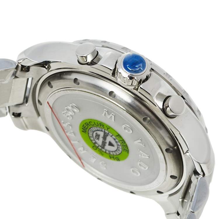 Pre Owned Movado Blue Stainless Steel Series 800 Chronograph MO.14.1.27.1425.1127.10/3 Men's Wristwatch 42 mm