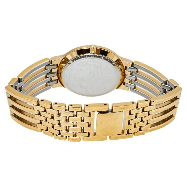 Pre Owned Movado Black Gold Plated Stainless Steel Esperanza Men's Wristwatch 32.50 mm