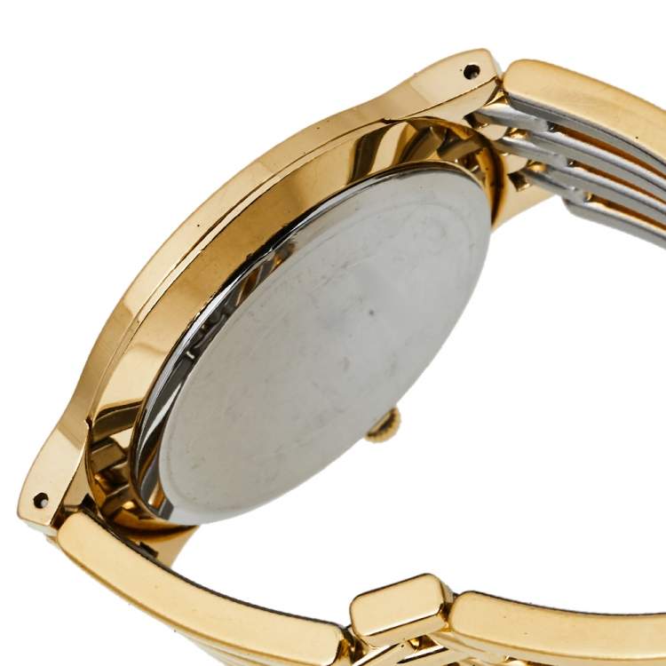 Pre Owned Movado Black Gold Plated Stainless Steel Esperanza Men's Wristwatch 32.50 mm
