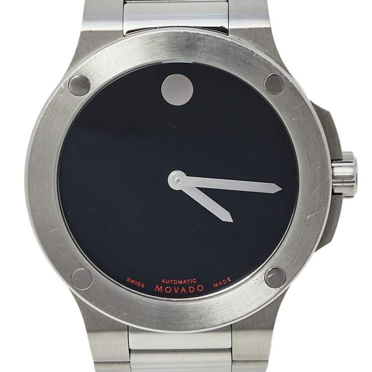 Pre Owned Movado Black Stainless Steel SE Extreme 12.1.14.1053 Automatic Men's Wristwatch 44 mm