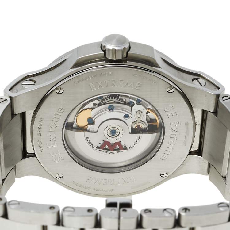 Pre Owned Movado Black Stainless Steel SE Extreme 12.1.14.1053 Automatic Men's Wristwatch 44 mm