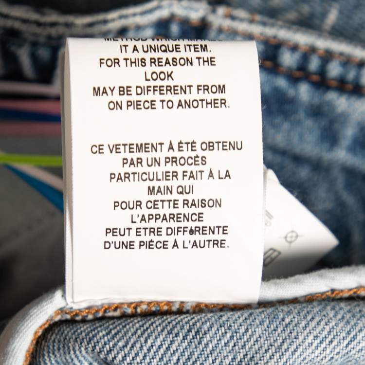 Pre Owned MSGM Blue Denim Acid Wash Drawstring Shorts M