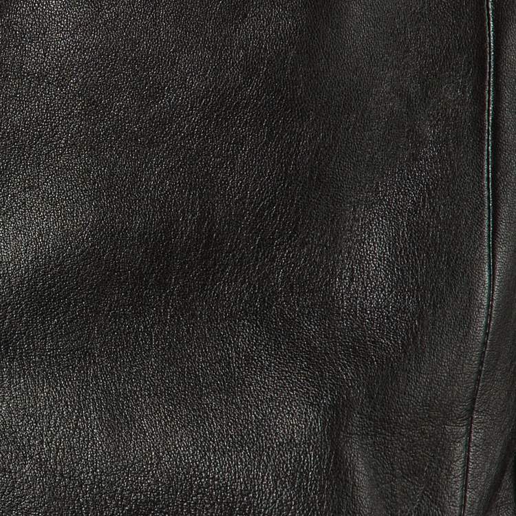 Pre Owned MUGLER X HM Black Faux Leather Jacket XXL 