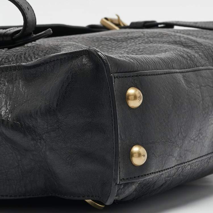 Pre Owned Mulberry Black Leather Ted Convertible Messenger Bag