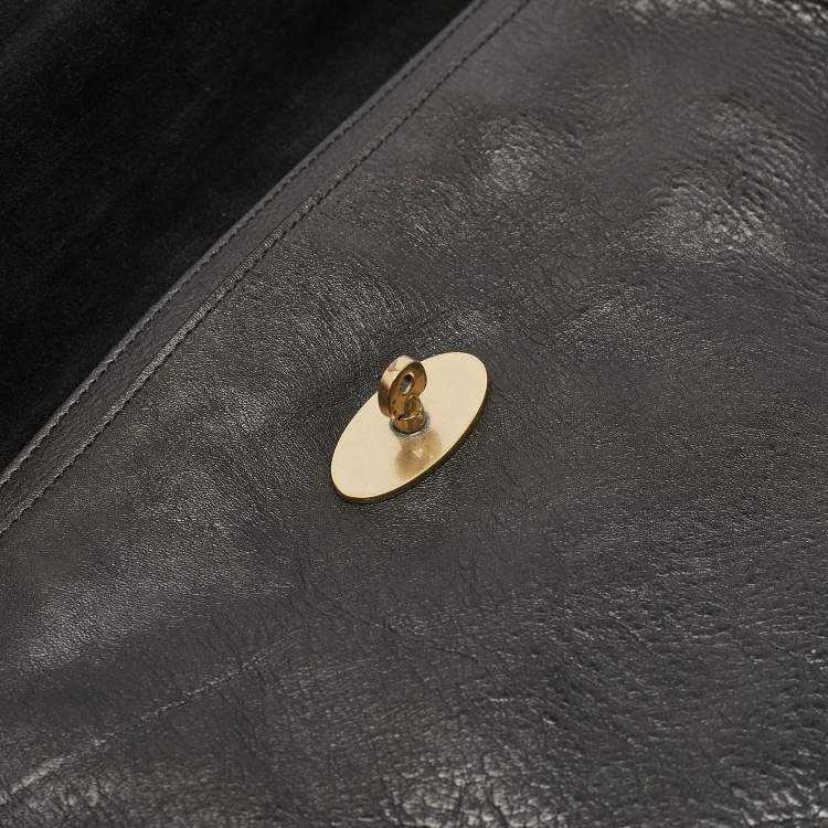 Pre Owned Mulberry Black Leather Ted Convertible Messenger Bag