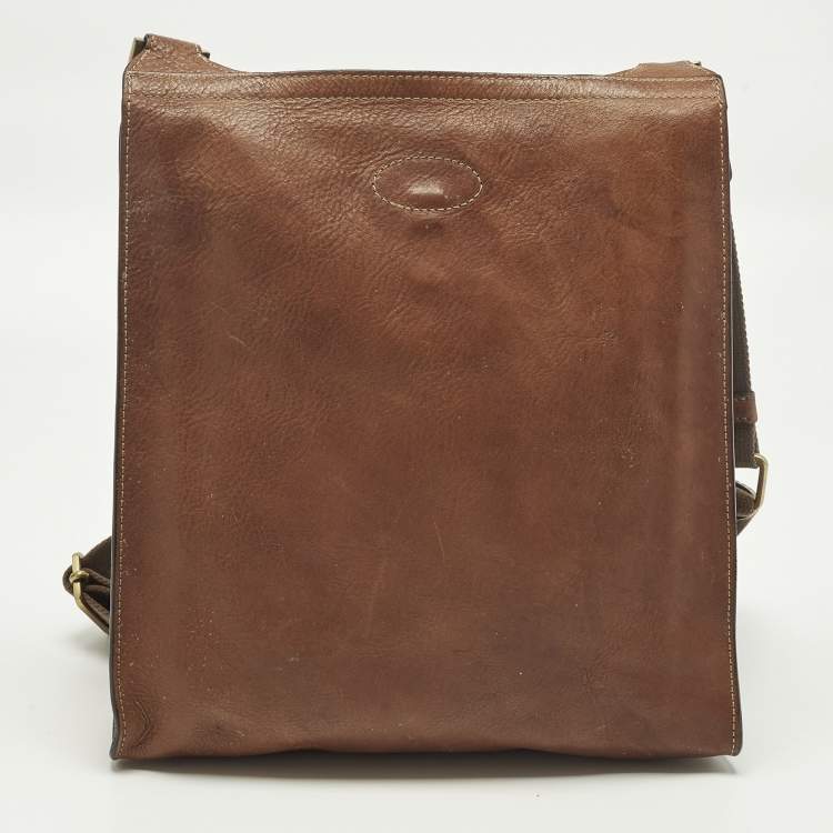 Pre Owned Mulberry Antony Large Brown Leather Messenger Bag