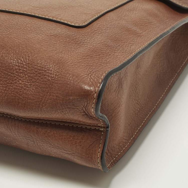 Pre Owned Mulberry Antony Large Brown Leather Messenger Bag