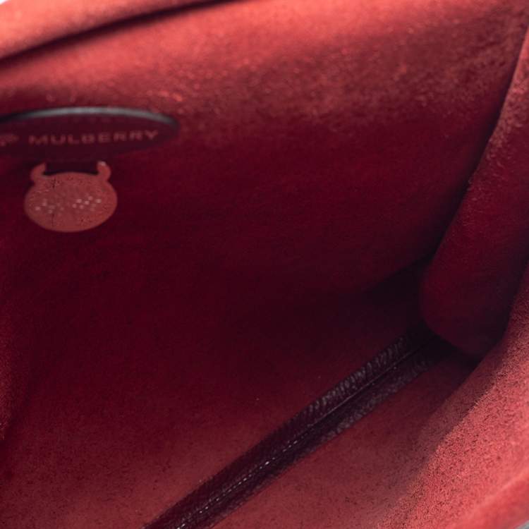 Pre Owned Mulberry Burgundy Leather Antony Messenger Bag