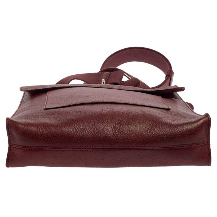 Pre Owned Mulberry Burgundy Leather Antony Messenger Bag