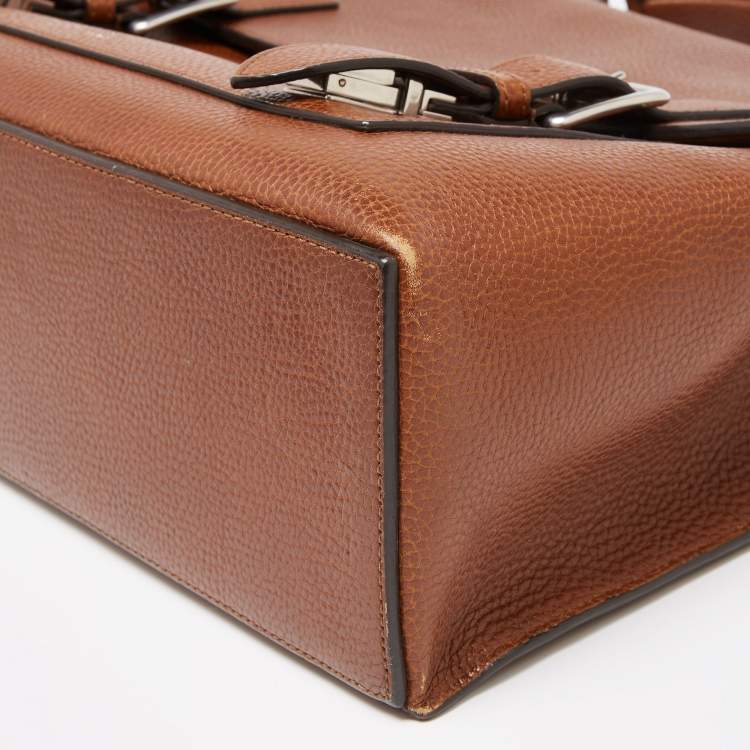 Pre Owned Mulberry Brown Grained Leather Chiltern Briefcase