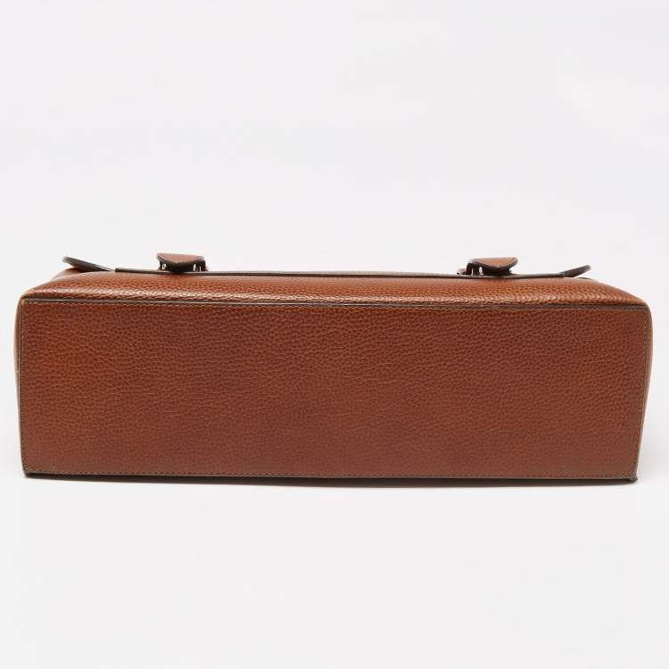 Pre Owned Mulberry Brown Grained Leather Chiltern Briefcase