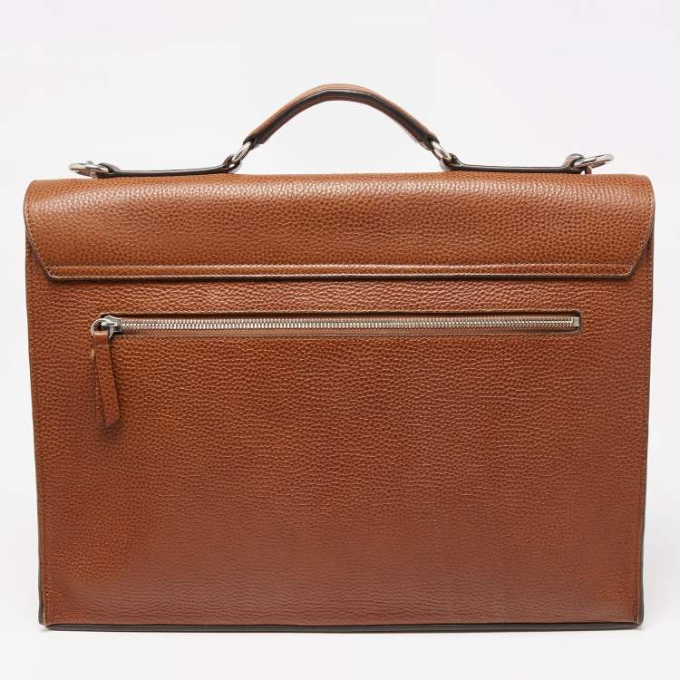 Pre Owned Mulberry Brown Grained Leather Chiltern Briefcase
