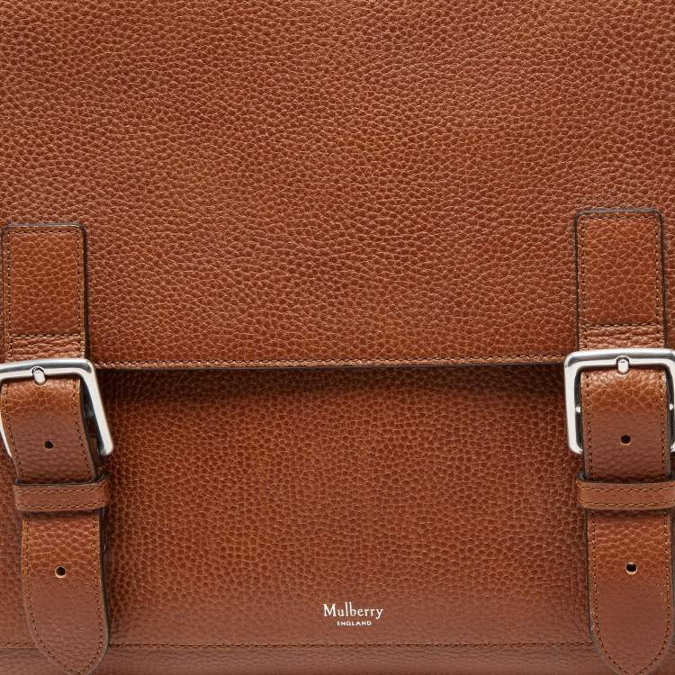 Pre Owned Mulberry Brown Grained Leather Chiltern Briefcase