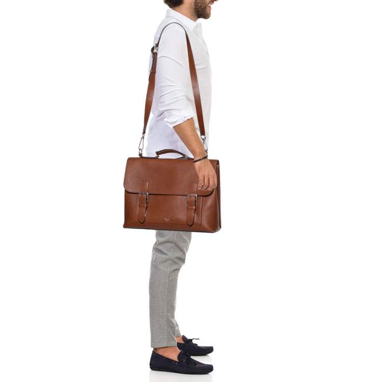 Burberry grainy leather briefcase - ORANGE  Designer laptop bag, Briefcase  for men, Leather briefcase