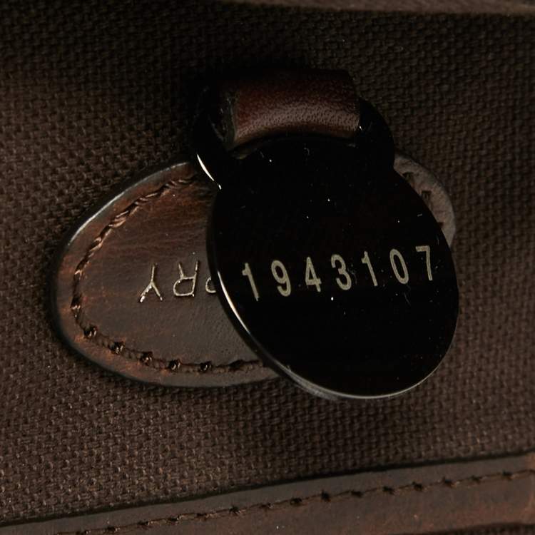 Pre Owned Mulberry Dark Brown Leather Double Zip Wristlet Pouch