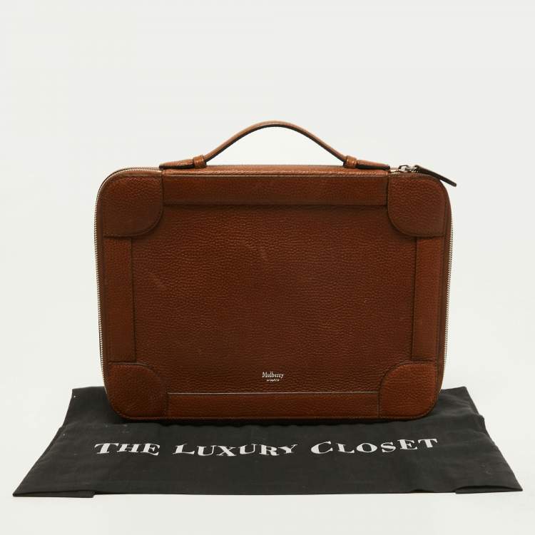 Pre Owned Mulberry Brown Leather Belgrave Document Portfolio 