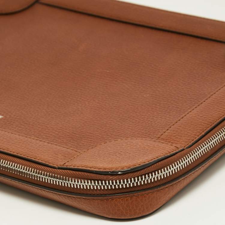 Pre Owned Mulberry Brown Leather Belgrave Document Portfolio 