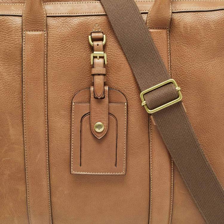Pre Owned Mulberry Tan Leather Name Tag Suitcase