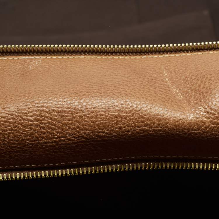 Pre Owned Mulberry Tan Leather Name Tag Suitcase