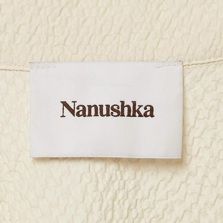 Pre Owned Nanushka Cream Seersucker Venci Camp Shirt S