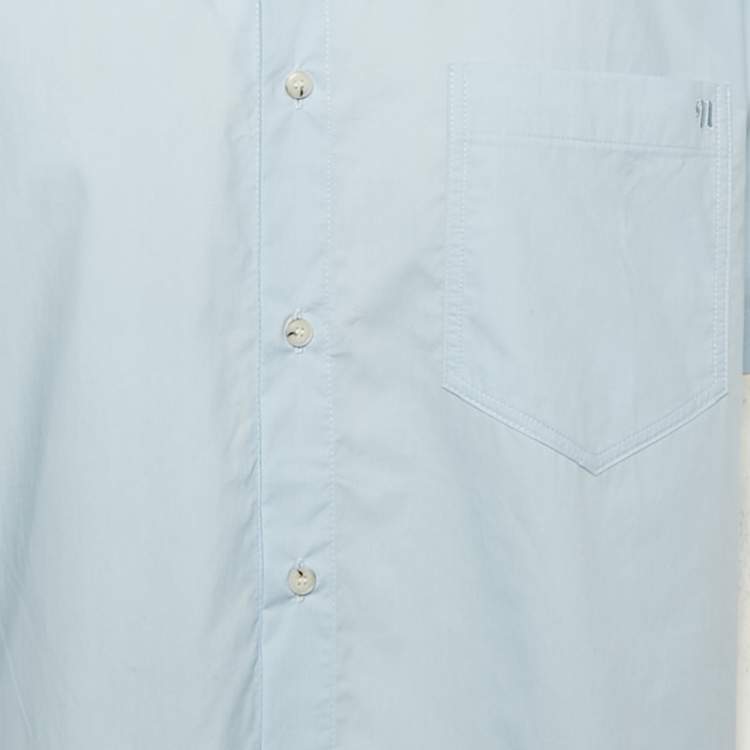 Pre Owned Nanushka Blue Cotton Short Sleeve Shirt L