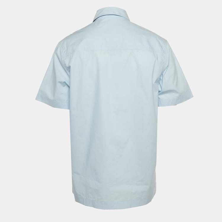 Pre Owned Nanushka Blue Cotton Short Sleeve Shirt L