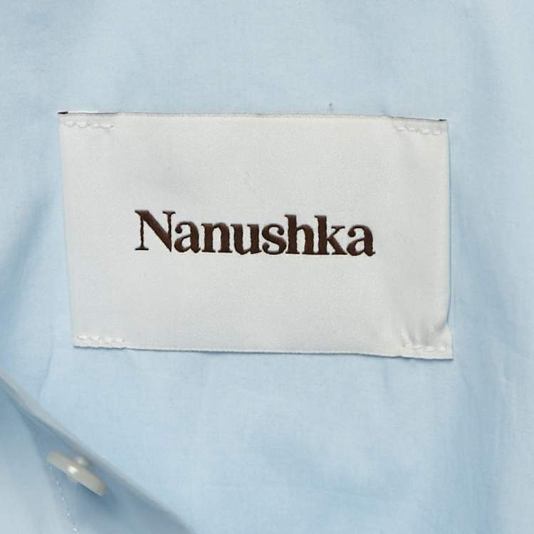 Pre Owned Nanushka Blue Cotton Short Sleeve Shirt L