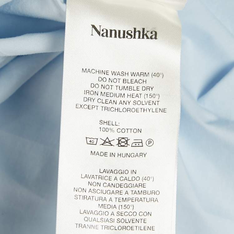 Pre Owned Nanushka Blue Cotton Short Sleeve Shirt L