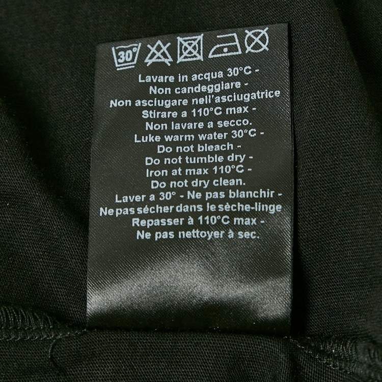 Pre Owned Neil Barrett Black Printed Cotton and Modal Round Neck T-Shirt M