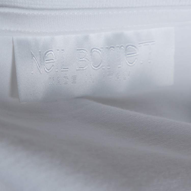 Pre Owned Neil Barrett White Boxing Brutus Print Cotton Crew Neck T-Shirt L
