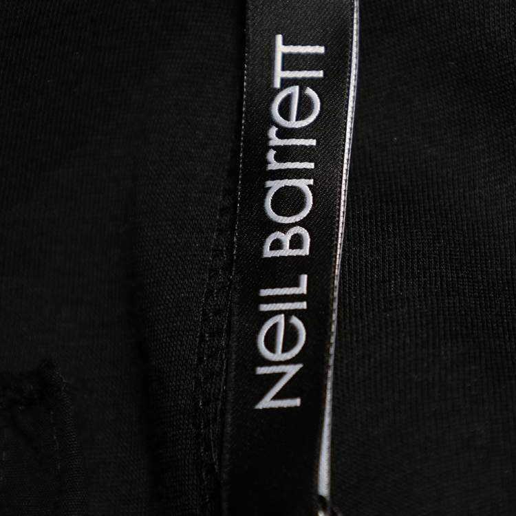 Pre Owned Neil Barrett Black Knit Modernist Taping Track Pants S